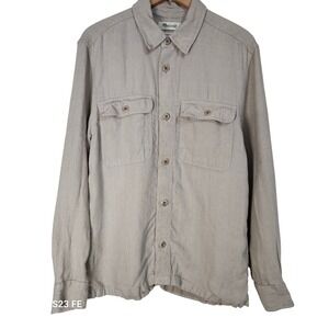 Madewell Straight Hem Work Shirt Men's Large in Garment-Dyed Linen Pressed Sage